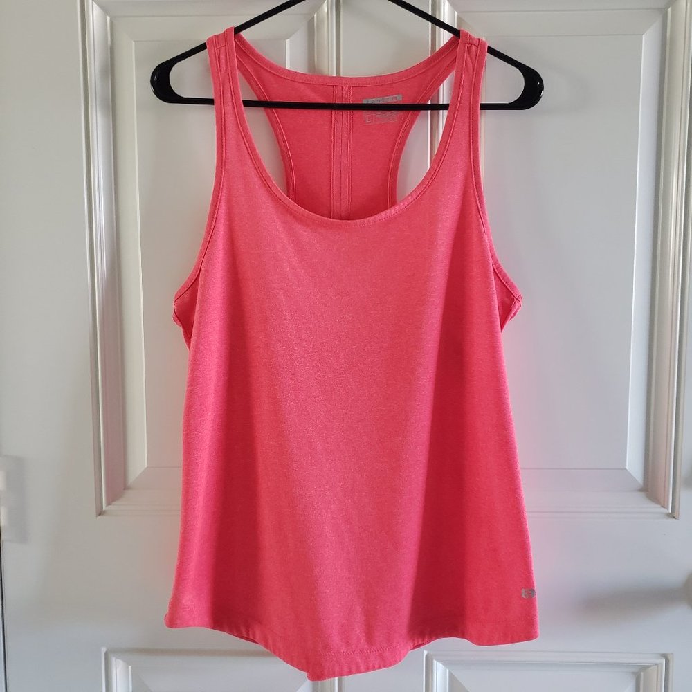 LAYER 8 Quick Dry Racerback Scoop Neck Bright Pink Active Tank Top SZ L